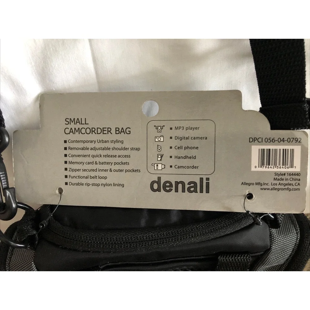 Padded Camera Bag NEW Black Red Interior 8X8 in Padded Denali Tech Camcorder